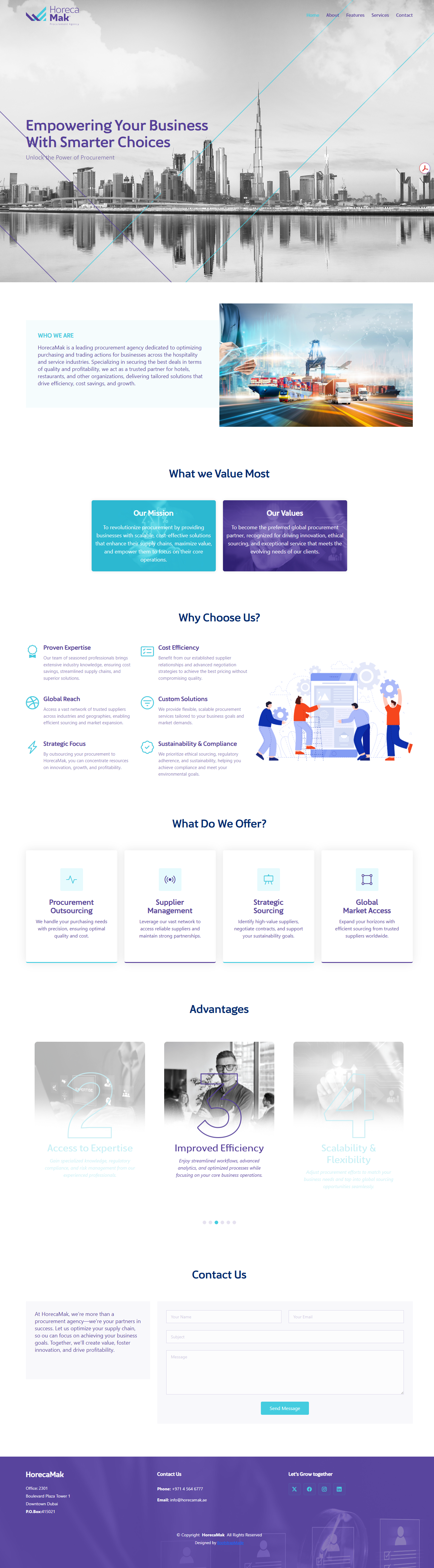 Horecamak Laravel hospitality equipment website preview