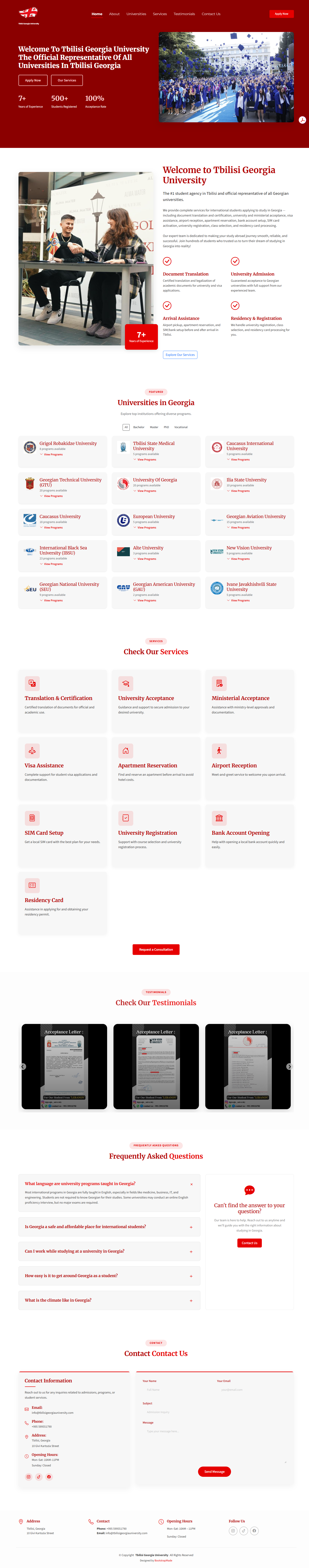 Tbilisi Georgia University Laravel platform preview